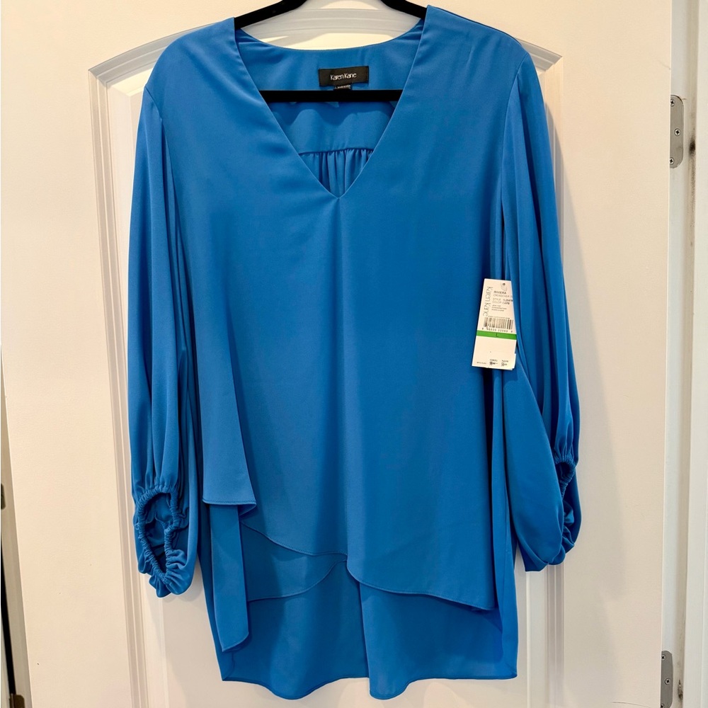 Karen Kane Royal Blue Layered V-Neck Tunic (NWT)
